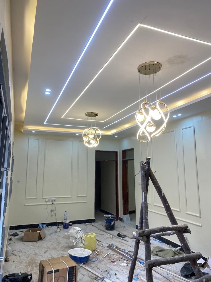 Decorative lighting with gypsum ceiling Dubai